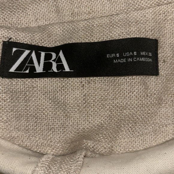 ZARA LINEN RUSTIC SAND CREAM OVERSIZED BLAZER size S - Picture 9 of 10